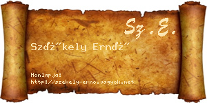 Székely Ernő névjegykártya
