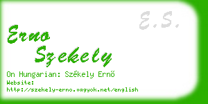erno szekely business card